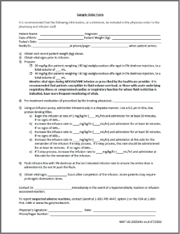 Download sample infusion order form